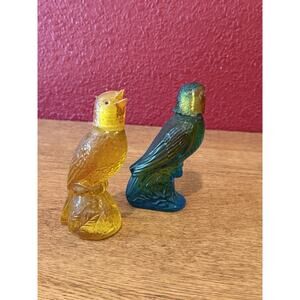 Vintage AVON Island Parakeet & Canary Moonwind Cologne Perfume Bottle Decanters